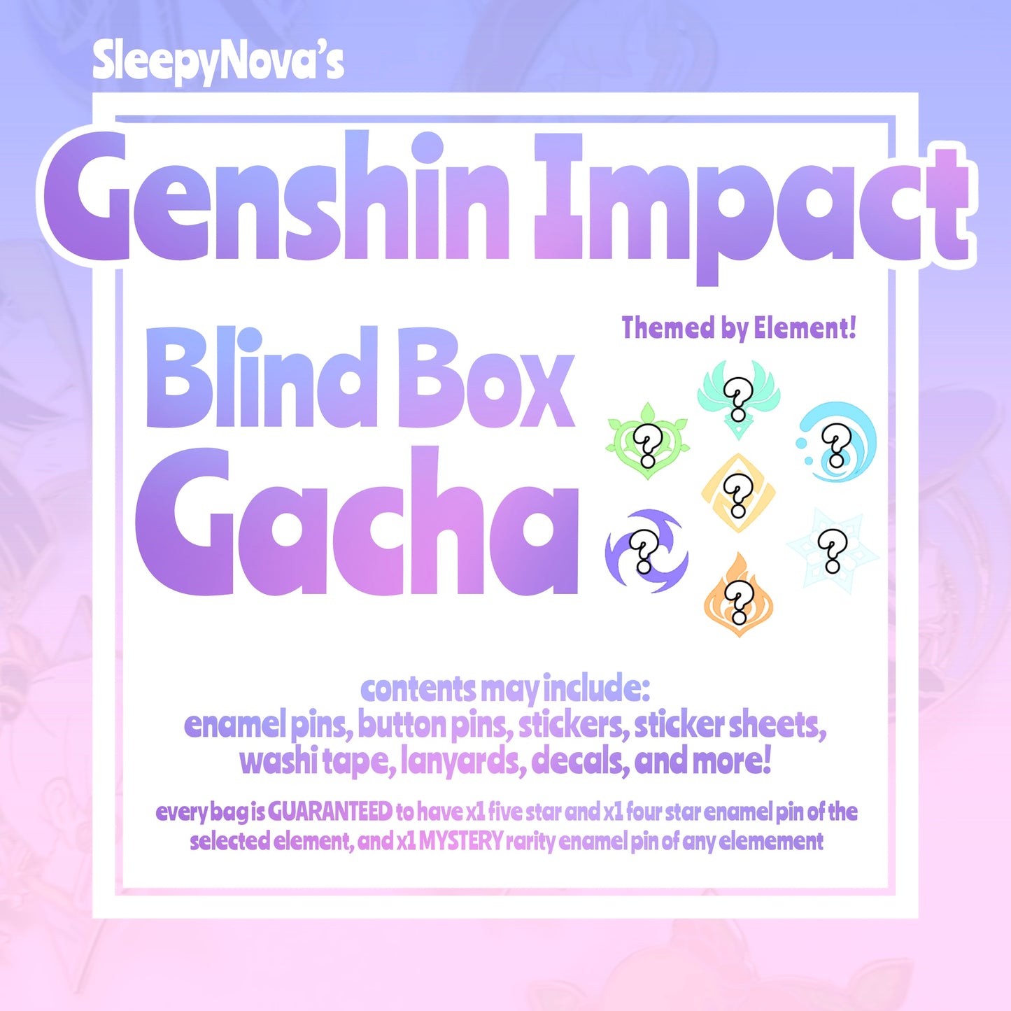 PREORDER!! Genshin Impact Blind Box Gacha!