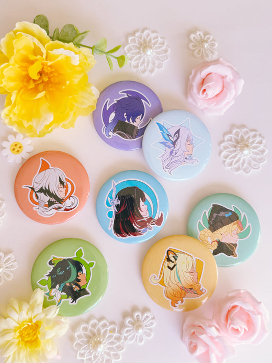 Genshin Visions Button Pins