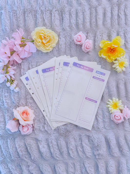 Special Daily Planner Refills: To Do Lists