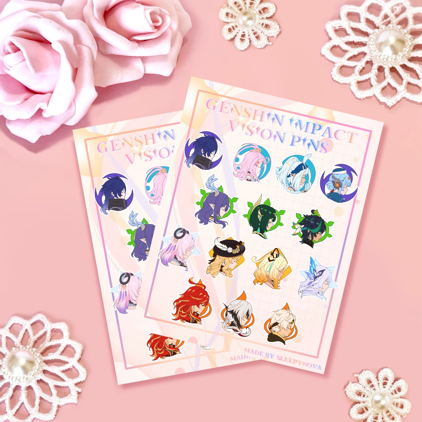 Genshin Impact Vinyl Sticker Sheet